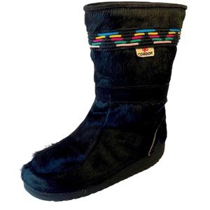 CONDOR vintage woman’s pony hair black winter boots, size 8, EUC